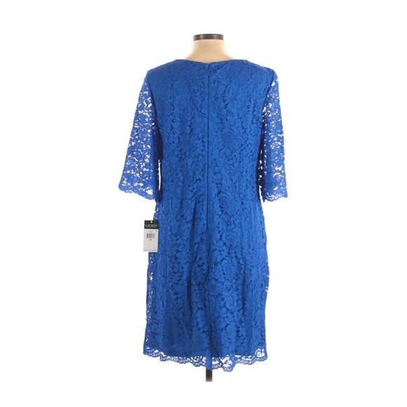 RALPH LAUREN Blue Lace Jillias Shift Dress 16 NEW - Picture 6 of 12